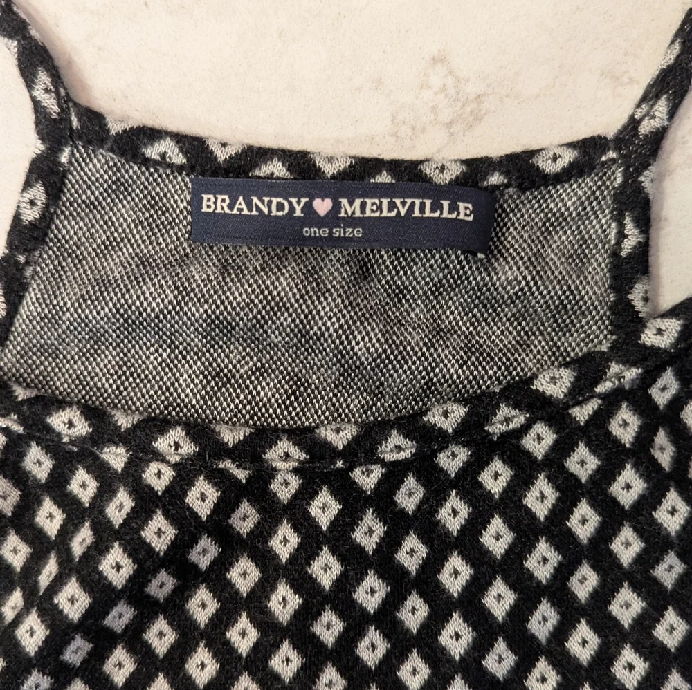 Brandy Melville Black & White Halter Crop Top One Size - Picture 2 of 5